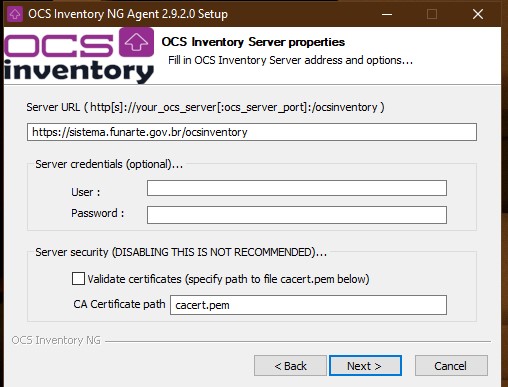 OCS Inventory: instalação e parâmetros - FAQ - OTRS - Diretoria de